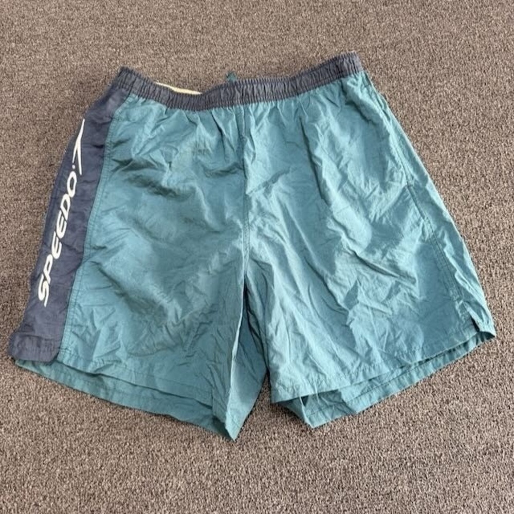 VTG Speedo swim trunks green vintage liner lined